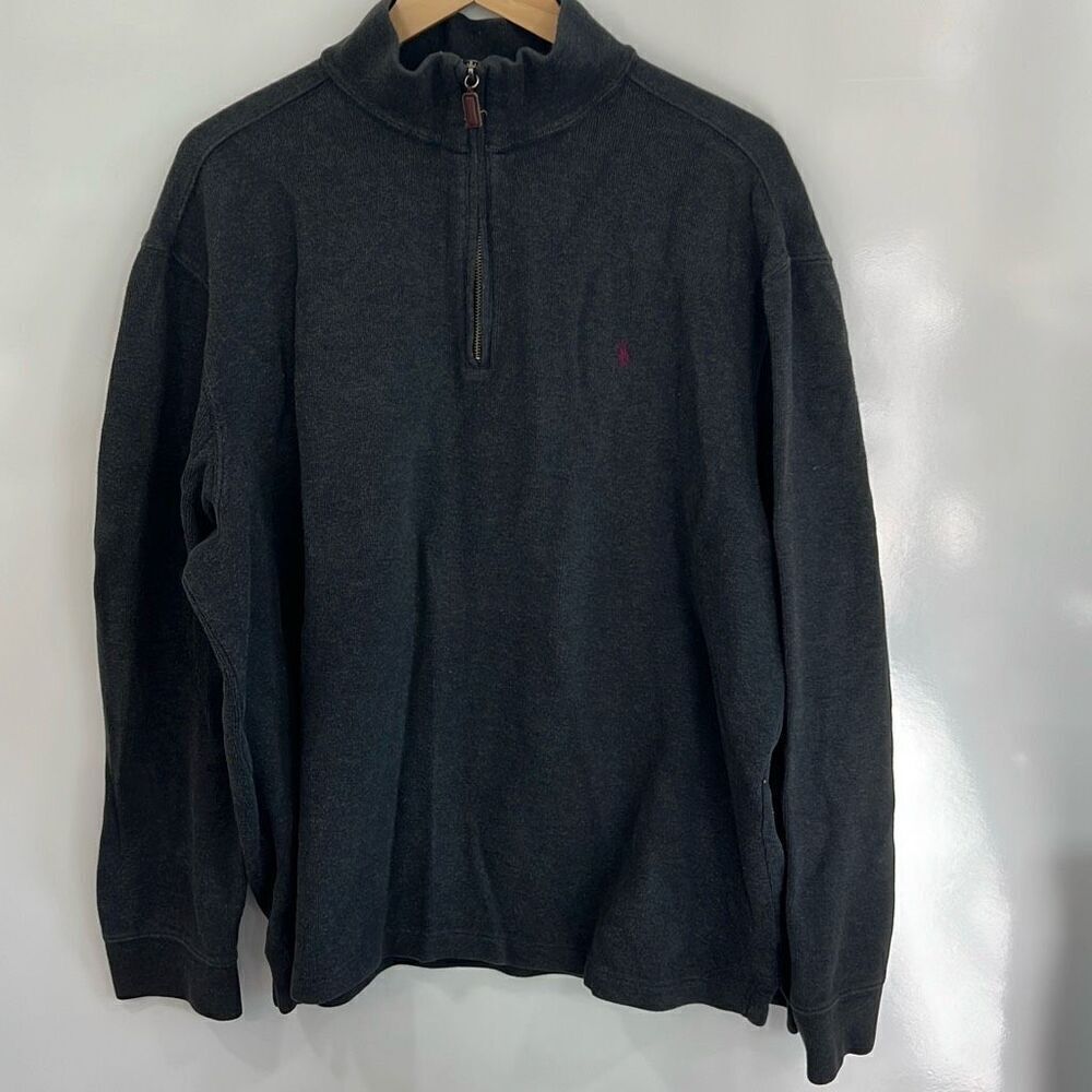 Polo Ralph Lauren XXL gray 1/4 zip cotton sweater
